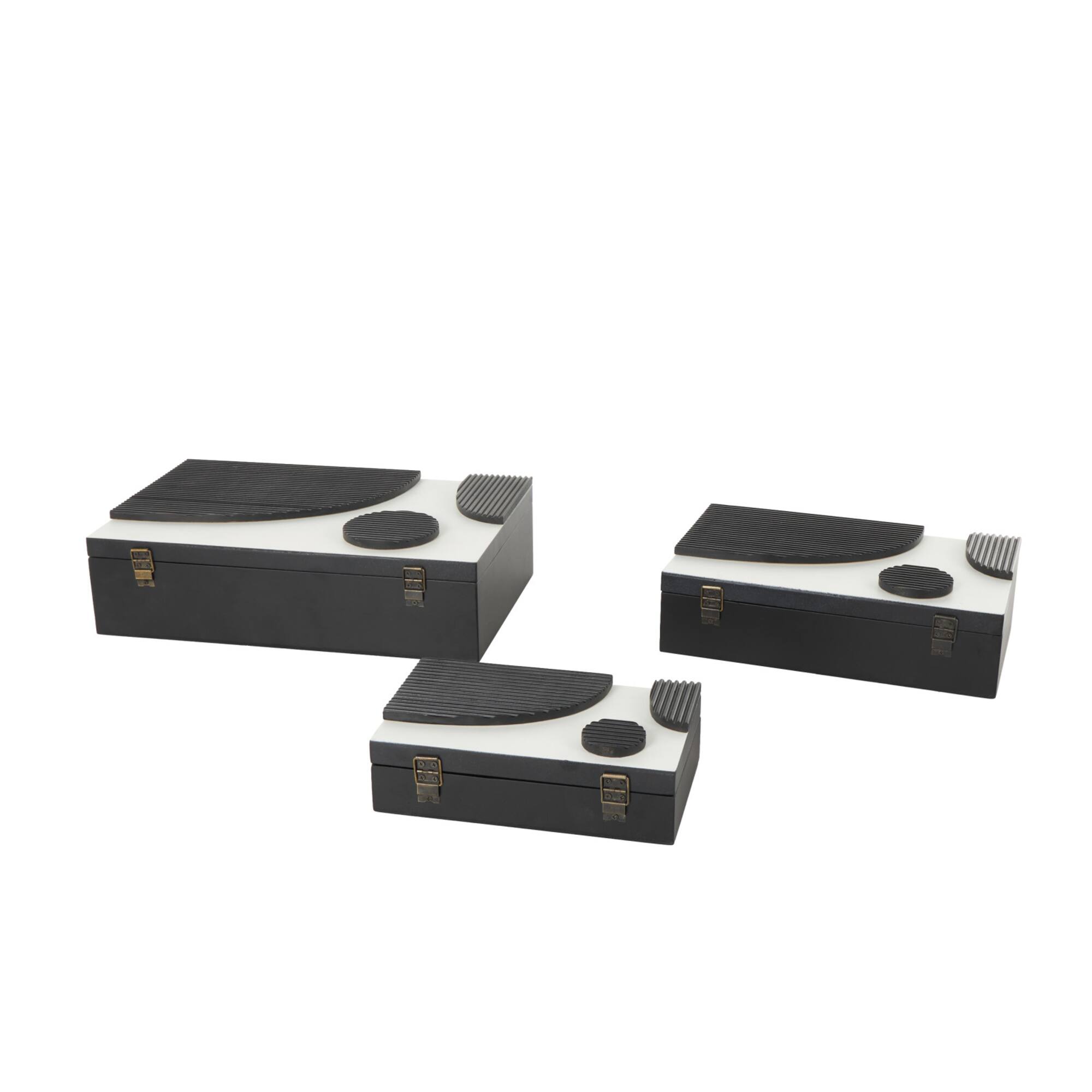 Black Wood Handmade Decorative Box Set